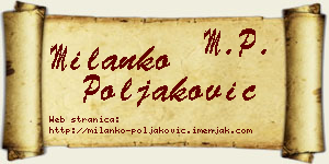 Milanko Poljaković vizit kartica